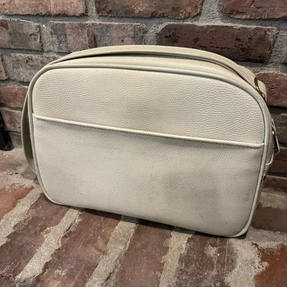 Vintage Cream White Ivory Samsonite JC Penney Carry On Bag Makeup Case - BUB